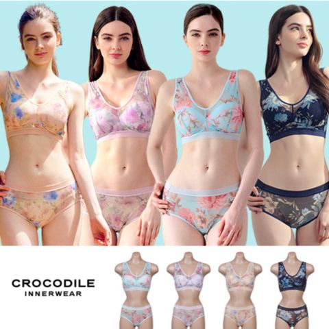 [카드 5%할인]크로커다일 플라워 브라팬티 4세트(CD079)