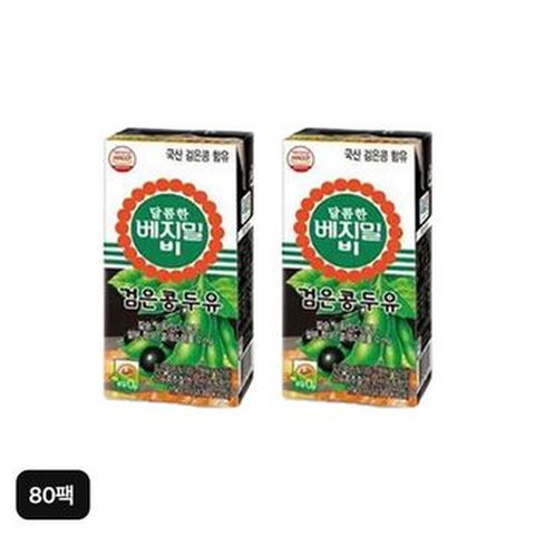 정식품 달콤한 베지밀 비 검은콩두유 80팩