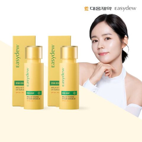 ★롯데단독 한가인 기미 선세럼★ 이지듀 멜라 비 토닝 UV 선 세럼 2X 싱글 패키지(선세럼 40ml *2)