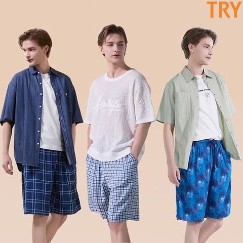 TRY 남성 5부 인견100 팬츠 3종