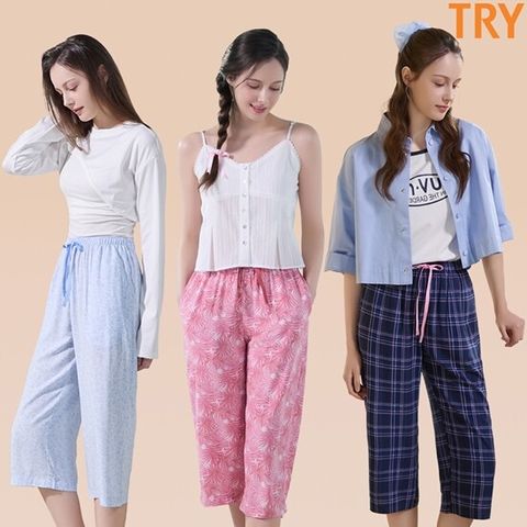 TRY 여성 7부 인견100 팬츠 3종