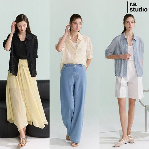 라스튜디오 25SS 썸머 자수 레이스 여성 셔츠 1종(+슬리브리스 1종)