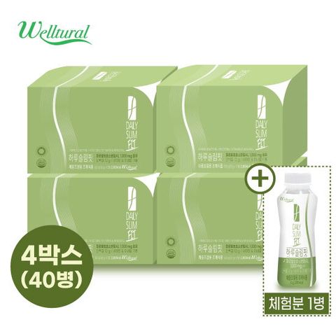 ★최유라쇼 단독! 체중조절용조제식품★ [싱글]웰츄럴 하루슬림핏 4박스(50g x 10병 x 4박스)+방송에서만 체험분 1병