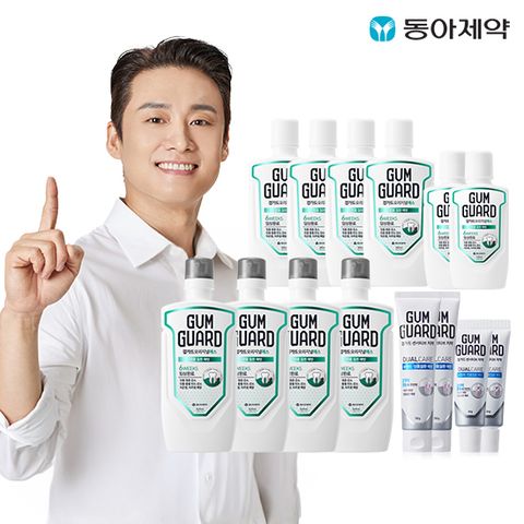 [더블]검가드820ml 4개+380ml4개+100ml 2개+치약 150g2개+20g2개
