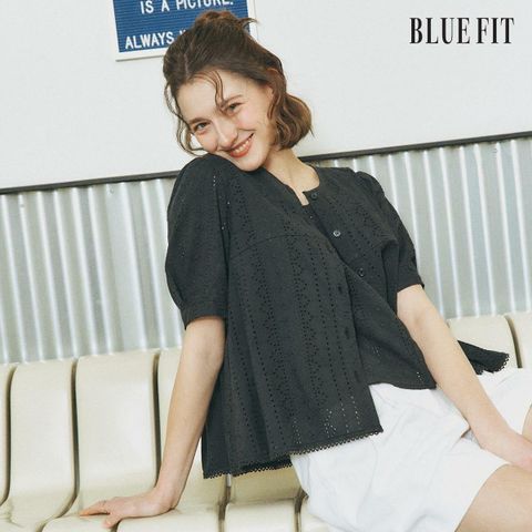 [삼성카드5%할인][25SS 최신상] 블루핏 25SS 아일렛 아사 블라우스 세트
