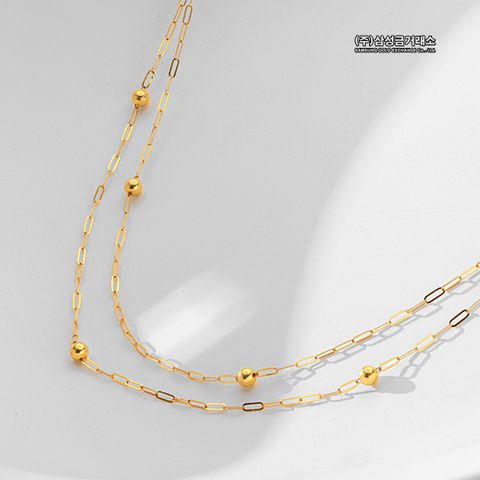 24K 클립 볼 목걸이 2줄