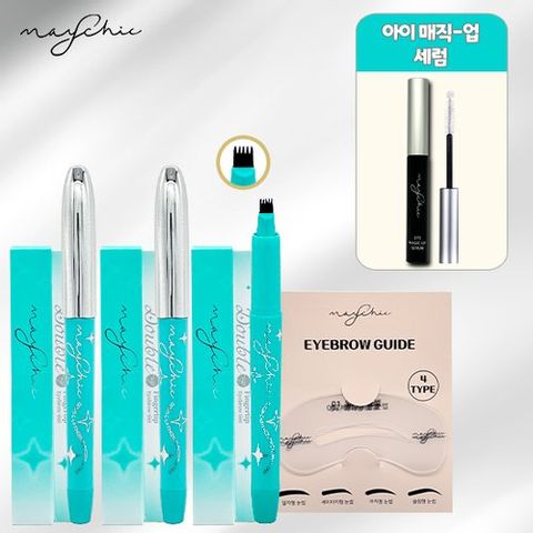 [썸머민트에디션/메이시크] 더블업 핑거팁 아이브로우틴트 초특가 패키지(아이브로우 틴트 3 + 가이드 + 립에센스 랜덤 1종)