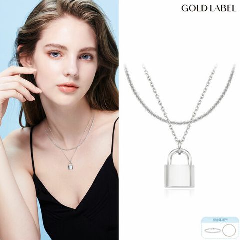 [by. GOLDLABEL] [6만원 절감효과] 니테오 925 실버 럭키 락 트위드 목걸이 세트 + 레이어드 팔찌 2종