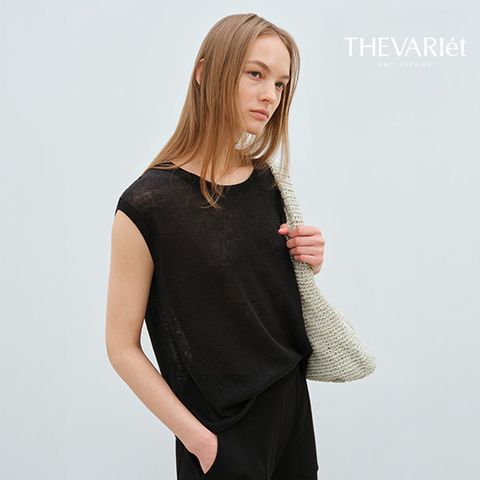 [온플] 더베리에 25SS 프렌치린넨 100 슬리브리스 니트탑