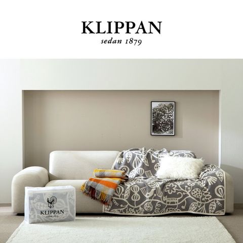 [2장세트] KLIPPAN 스웨덴 직수입 오가닉 블랭킷/담요 - 멀티브리즈+보타닉그레이