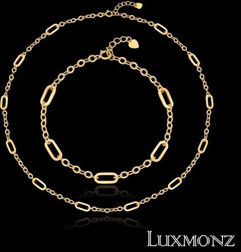 룩스몬즈 18K 클레어 목걸이 팔찌 세트+ 24K 골드바 1+1