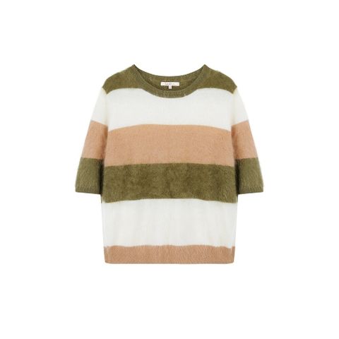 ●by 오일릴리 25FW 캐시미어100 스트라이프 반팔 니트