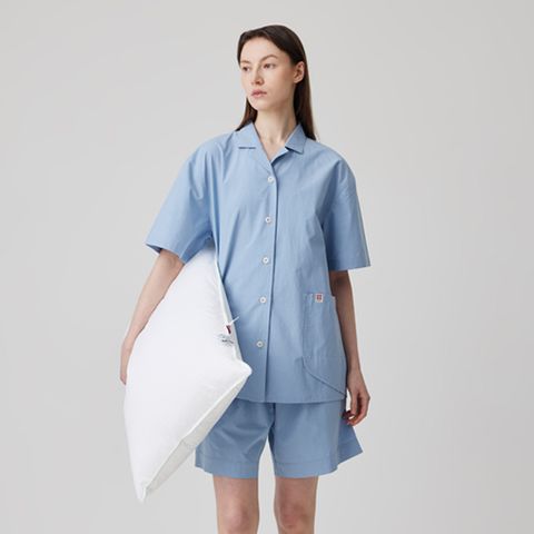오가닉코튼 숏 슬리브 세트 (빈티지 블루)