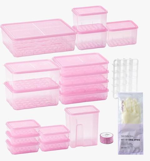 [+니트릴주방장갑] 땡스소윤 단골추천세트 냉동 밀폐용기 (19종)