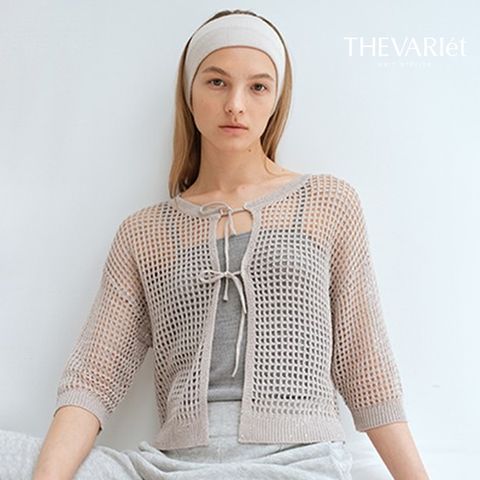 더베리에 25SS 프렌치린넨 블렌디드 스팽글 가디건