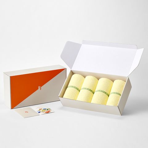 레몬 밴딩페이스타올 250g 최고급모달텐셀 (4p, 선물포장)