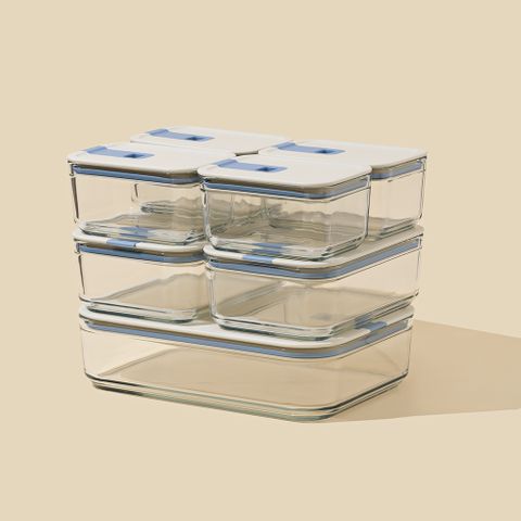 [비밀상품]  퍼펙트씰M 유리 밀폐용기 진공 반찬통 냉동밥보관 냉장고 정리 용기 7종세트 1호