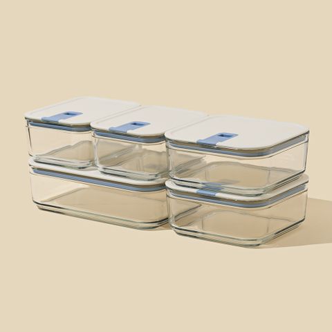 [비밀상품]  퍼펙트씰M 유리 밀폐용기 진공 반찬통 냉동밥보관 냉장고 정리 용기 5종세트 7호