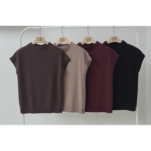 ●25FW 골지 모크넥 캡슬리브 니트 4종