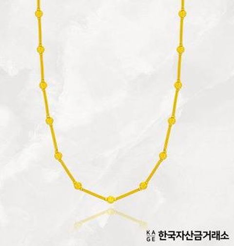 한국자산금거래소 KAGE 24K 순금 스틱 샤인 볼 목걸이