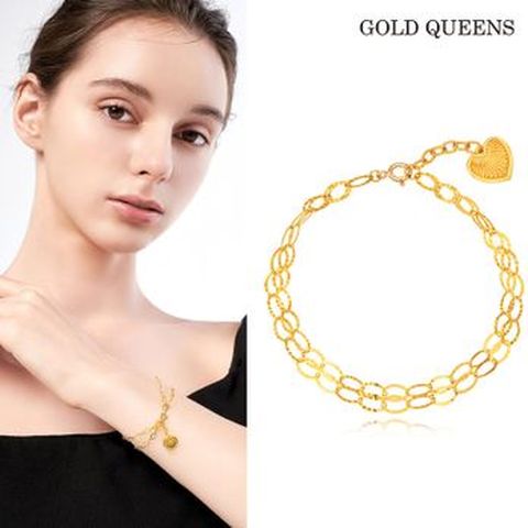 골드퀸즈 24k 순금 하트클립 더블 팔찌 3.9g