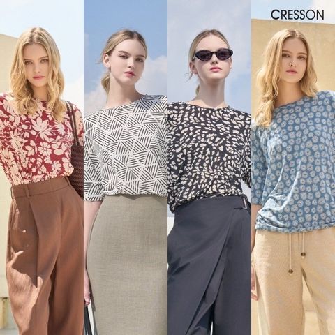 [백화점 판매상품]25SS 크레송 크레오라 아트웍 티블라우스 4종