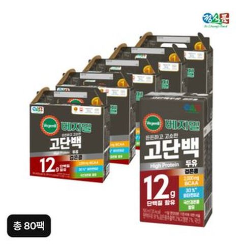 정식품 베지밀 고단백두유 검은콩 총 80팩