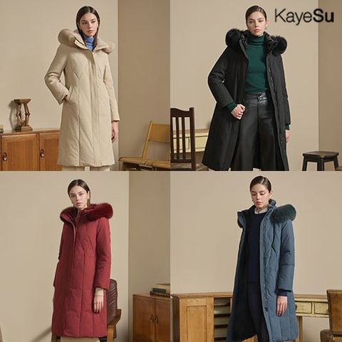 [방송에서만][Kayesu] 케이수 24FW 유러피안 트리플 풀스킨 구스다운 롱코트