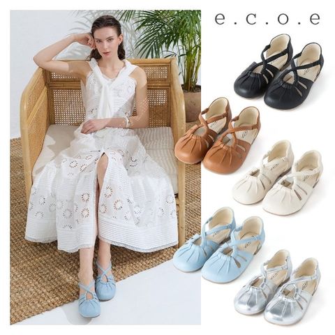 25SS [에코에] 양가죽 셔링 샌들