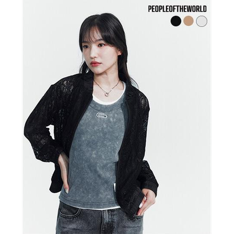 [25NEW] 시어 레이스 블루종 자켓