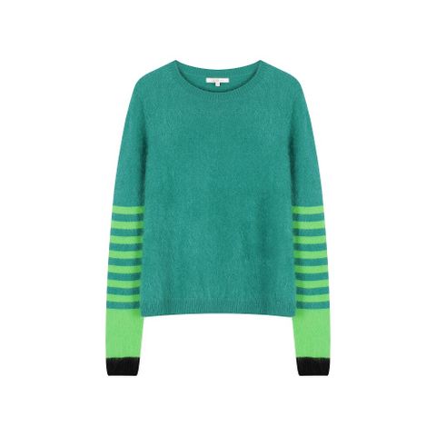 ○by 오일릴리 25FW 캐시미어100 스트라이프 긴팔 니트