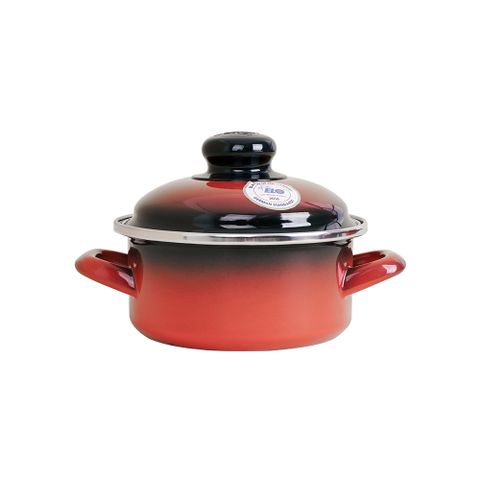 ELO 쿡포트 IH 낮은 빨간법랑 양수냄비 18cm