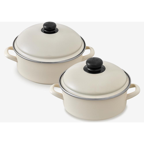 크림하모니 법랑 냄비 일반형 2종세트 18,24cm SET