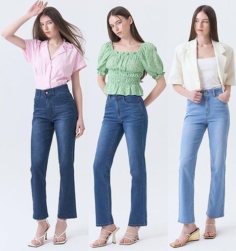 [뱅뱅] 25SS 여성 여름 라이크라 스트레이트 데님 3종