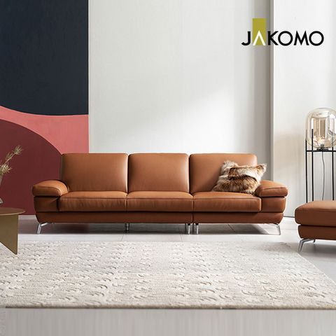 뉴트 3.5인 슈렁큰 천연면피 소가죽 소파+스툴