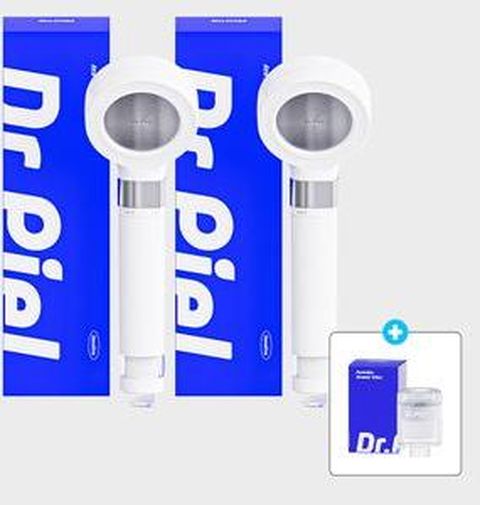 닥터피엘 아토필터 샤워헤드 실속세트 (샤워헤드 2개 (필터내장)+여행용 필터 세트)