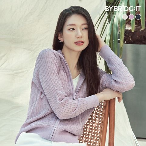 ○ 25SS 인견 블렌드 후드 니트 집업 3종