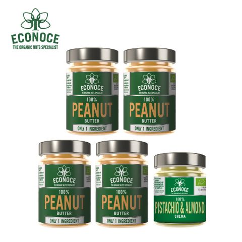 [에코노체]유기농 땅콩버터300g*4+피스타치오&아몬드175g*1