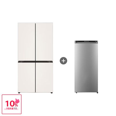 [1등급] LG 디오스 오브제 냉장고 4도어 글라스 870L [H875GBB011/H875GGA011] (사은품 LG냉동고 A200S)