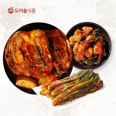 [김치는 도미솔!] 사랑채 포기김치 6kg + 총각김치 2kg + 갓김치 2kg (3종, 10kg)