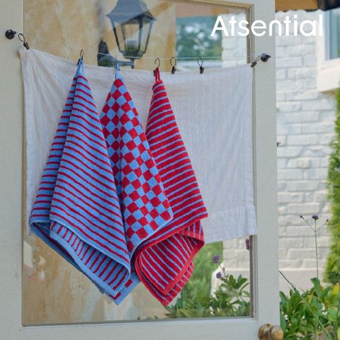 [최화정쇼PICK] 최신상 앳센셜 체크스트라이프 선염타월 10P