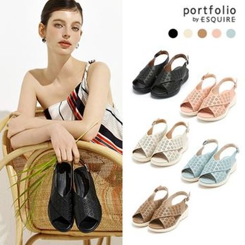 portfolio by 에스콰이아 누보 여성 썸머 샌들+(상품평시)에스콰이아 플뢰르 에코백