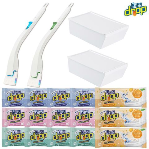 [NH카드5%할인]이지드롭 시즌3 변기클리너 192회분 세트 (핸들2개,케이스2개,클리너 리필 15팩, 추가 12회분)