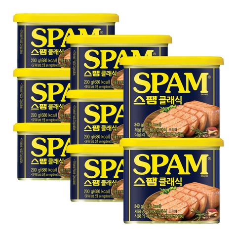 [카드 5%할인][CJ] 스팸 클래식200g x 6개 + 스팸 클래식340g x 2개(총8캔)