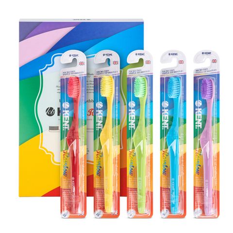 [켄트] 레인보우 초극세모 칫솔 5p세트