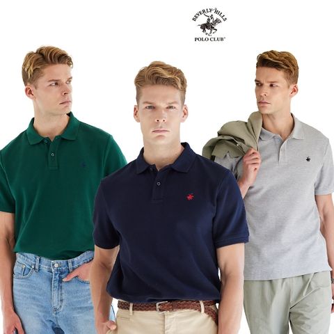 [비버리힐스폴로클럽] 코튼 시크니처 PK 카라티셔츠 3종, 남성