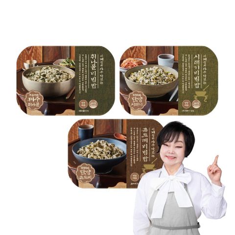 빅마마 이혜정의 아주 맛있는 나물밥 3종 15팩(곤드레, 시래기, 취나물 각 5팩, 팩 당 200g)