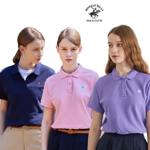 [비버리힐스폴로클럽] 코튼 시크니처 PK 카라티셔츠 3종, 여성