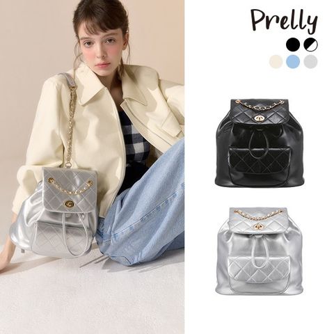 (런칭가 89,000원)체인 퀼팅 백팩