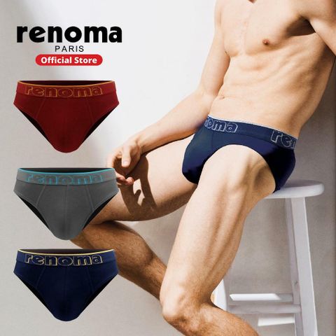 [카드 5%할인]레노마 코튼 스트레치 브리프 3종 (와인,블루,그레이)